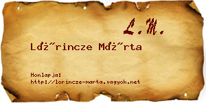 Lőrincze Márta névjegykártya
